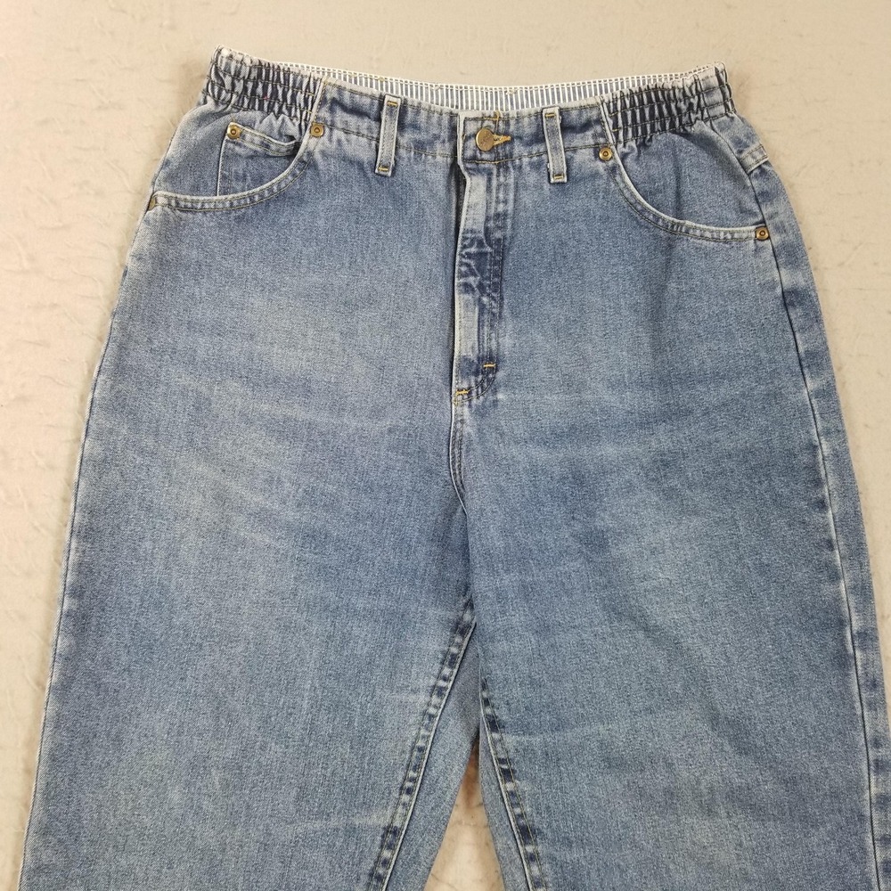 L.L. Bean Jeans Womens 14R Blue High Rise Relaxed Tapered Comfort Waist Denim - Picture 2 of 13